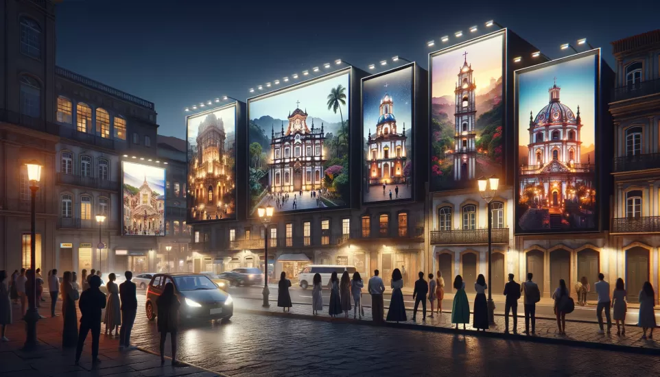 Campanhas luminosas que destacam os principais pontos tur&iacute;sticos e hist&oacute;ricos do estado, como Ouro Preto, Diamantina e Tiradentes.